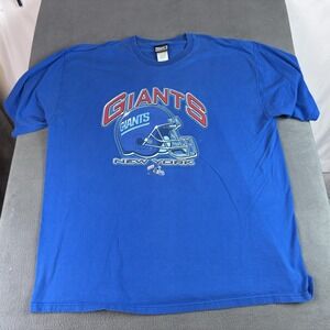 New York Giants Shirt Men's 2XL Blue NFL Football Pro Player Graphic 90's